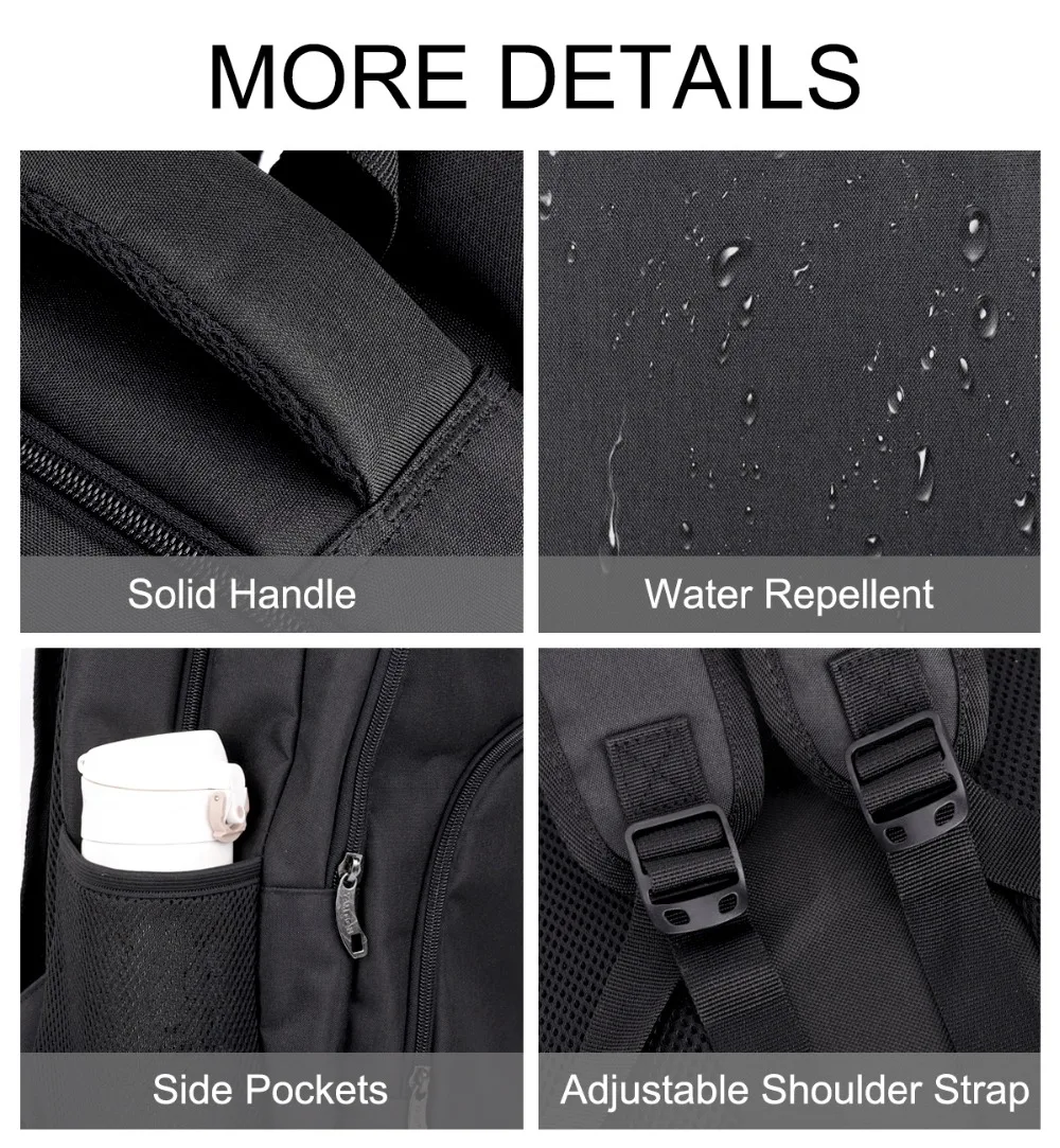 Men Backpack USB charging for 15.6 inches Business Travel Waterproof Laptop Bagpack student Bookpack Casual Style School Bag (4)