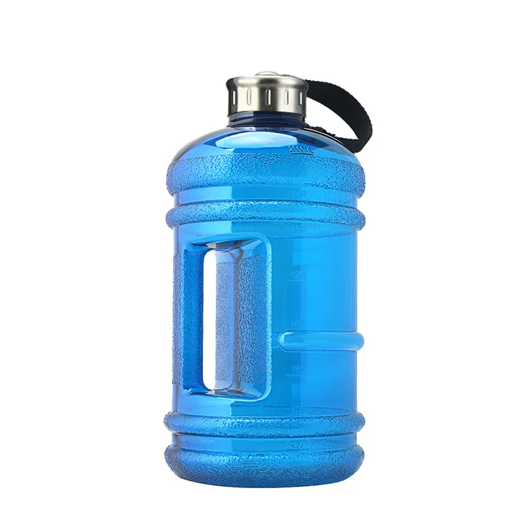 Currently Available Wholesale Large Capacity Plastic Sports Kettle Portable Outdoor Mountain Climbing Glass Dumbbell Kettle Cust