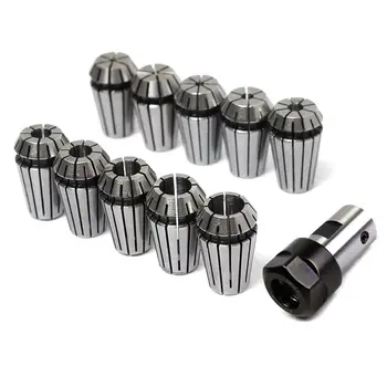 

10pcs 1-10mm Spring Collets with ER16 Motor Shaft Holder Extension Rod Lathe Tools for CNC Milling Tool Holder Engraving Machine