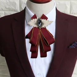 Bow Tie Wedding Collar Men Formal Commercial Suit Wedding Ceremony Classic Tie High-Quality Fake Diamond Necktie Men Accessories