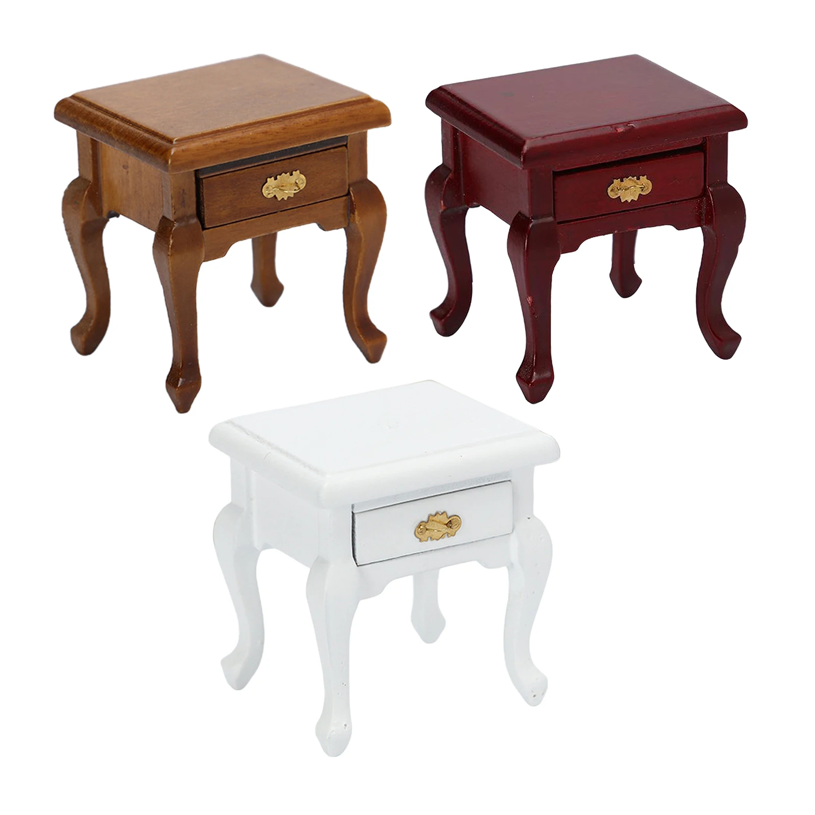 1/12 Wooden Dollhouse Miniature Bedroom Cabinet Bedside Table Night Stand Living Room Furniture Accessories