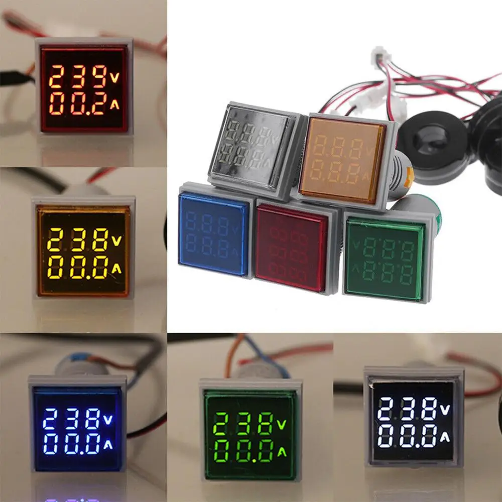 AD16-22FVA Digital Dual Display Voltmeter Ammeter Voltage Gauge Meter LED60V-500V AD16-22FVA Digital Dual Display Voltmeter Ammeter Voltage Gauge Meter LED60V-500V