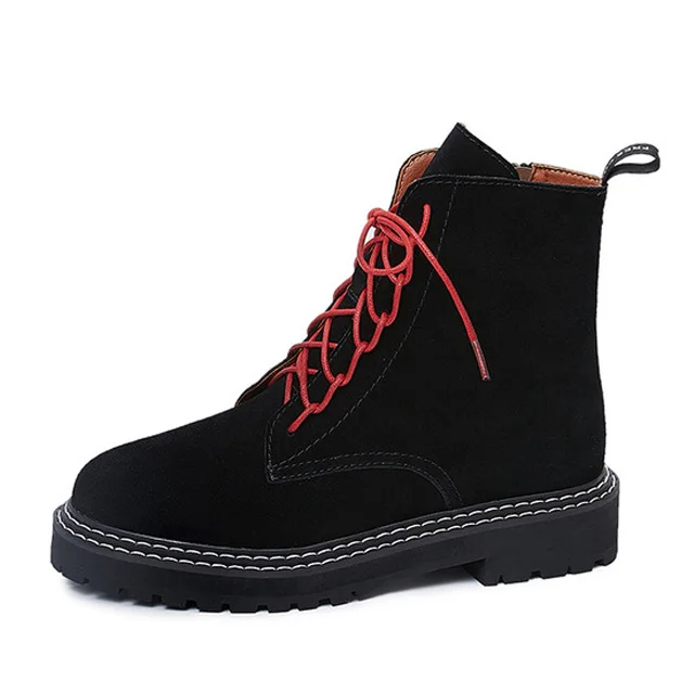 CXJYWMJL ботильоны для женщин классические модные ботинки из натуральной кожи на плоской подошве зимние кожаные Нескользящие ботинок ручной работы 6857 - Цвет: Black C