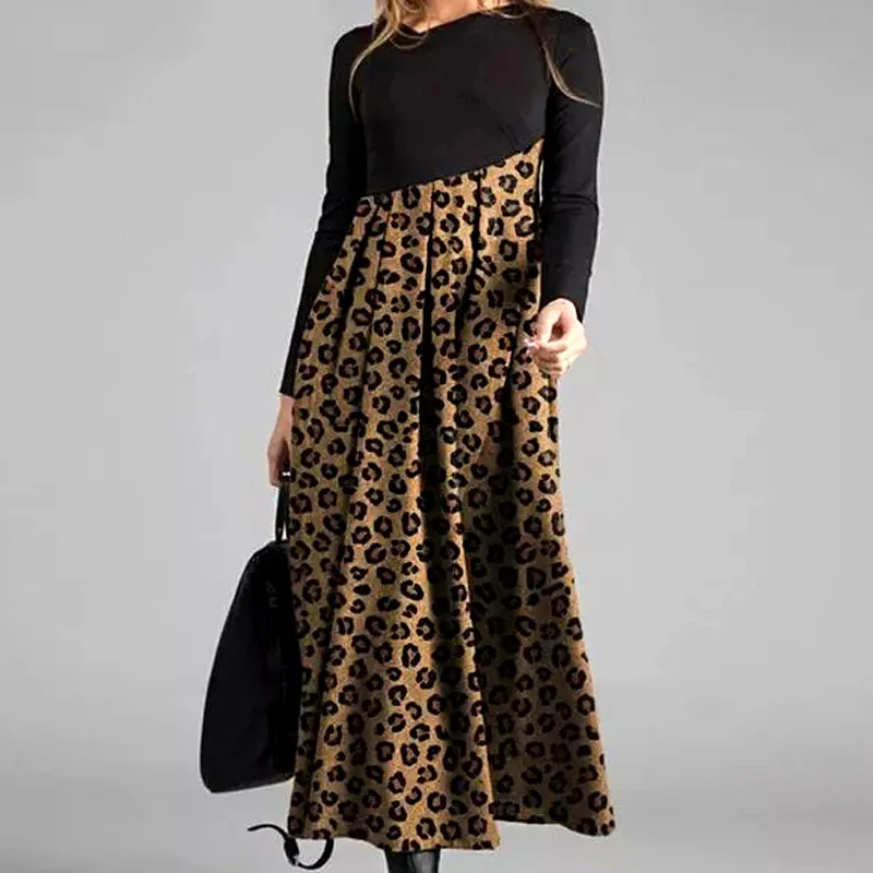 Женское платье макси с цветочным принтом элегантное облегающее длинным рукавом