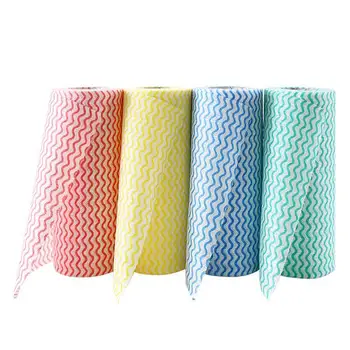 

Washable Non-Woven Lazy Rag Disposable Rag Roll Packing Wavy Pattern Wash-Free Kitchen Tearing Dish Cloth 50 Pieces