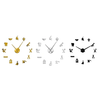 

Dentist DIY Giant Wall Clock Oversized Wall Clock Big Needle Mirror Dentist Office Decor Dentist Gift Art