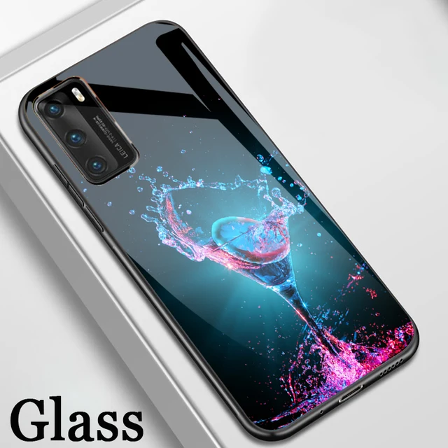 ciciber Luxury Vogue Cute Glass Case for Huawei P40 P30 P20 Honor 30 30S 20 10 Mate 40 30 20 P Smart 2020 2019 Lite Pro Funda W6368