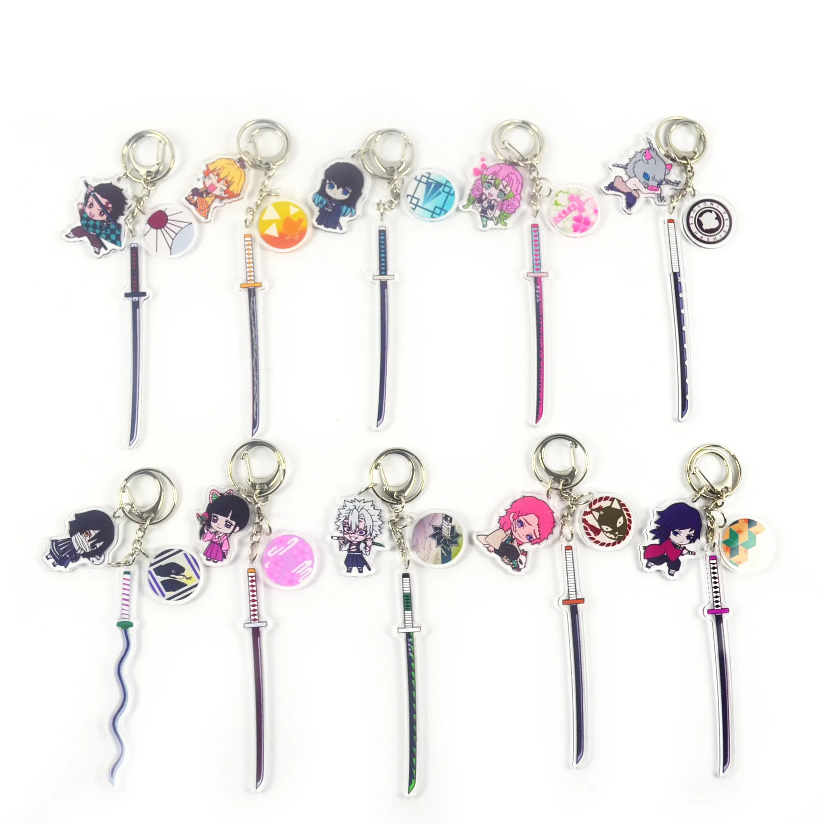 Anime Demon Slayer Corps Rengoku Kyoujurou Tanjirou Nezuko Zenitsu Inosuke Hashira Acrylic Figure Nichirin Sword Blade Keychain Animation Derivatives Peripheral Products Aliexpress