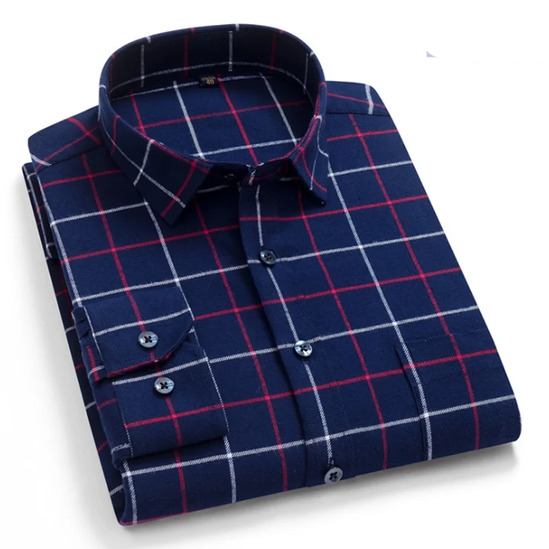 Английские стильные мужские однобортные рубашки с длинным рукавом Camisa, дышащие клетчатые повседневные рубашки из чистого хлопка