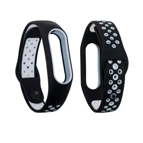 Спортивный силиконовый ремешок для часов mi band 2, ремешок для браслета mi band 2, Разноцветные сменные браслеты, аксессуары - Цвет ремешка: Black white