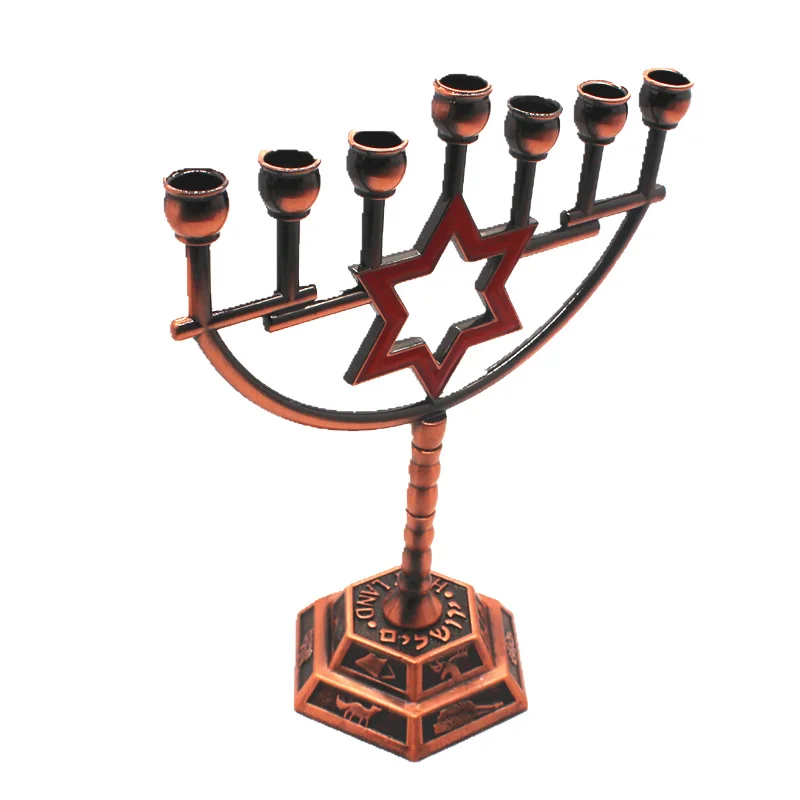 Menorah Хрустальный подсвечник металлический 7 веток канделябры 12 племен