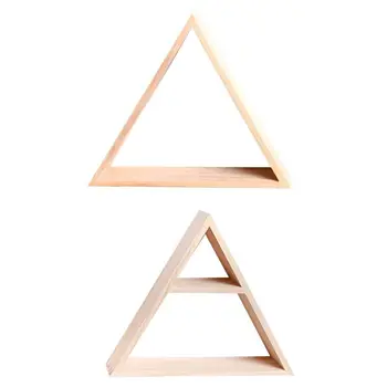 

Rustic Style Storage Rack Woooden Handmade DIY Triangle Commodity Shelf Storage Rack Decoration