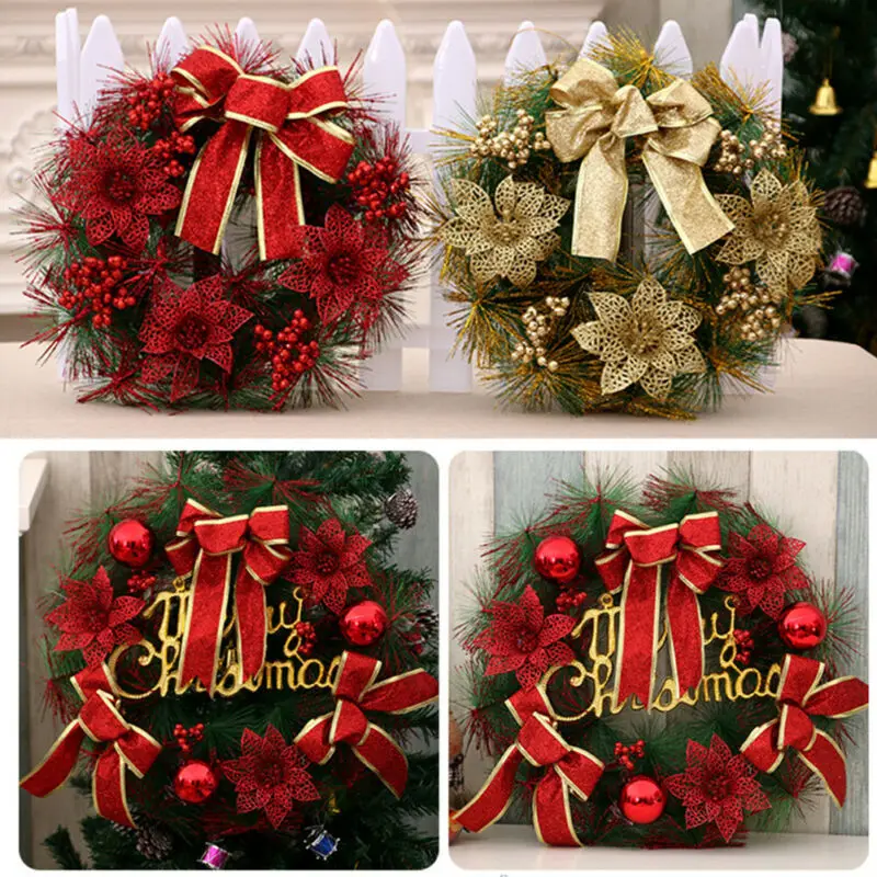 

Wedding Decoration Wreath Window Christmas Door Pre-Lit Decoration Hanging Ornament Xmas Christmas Decorations For Home