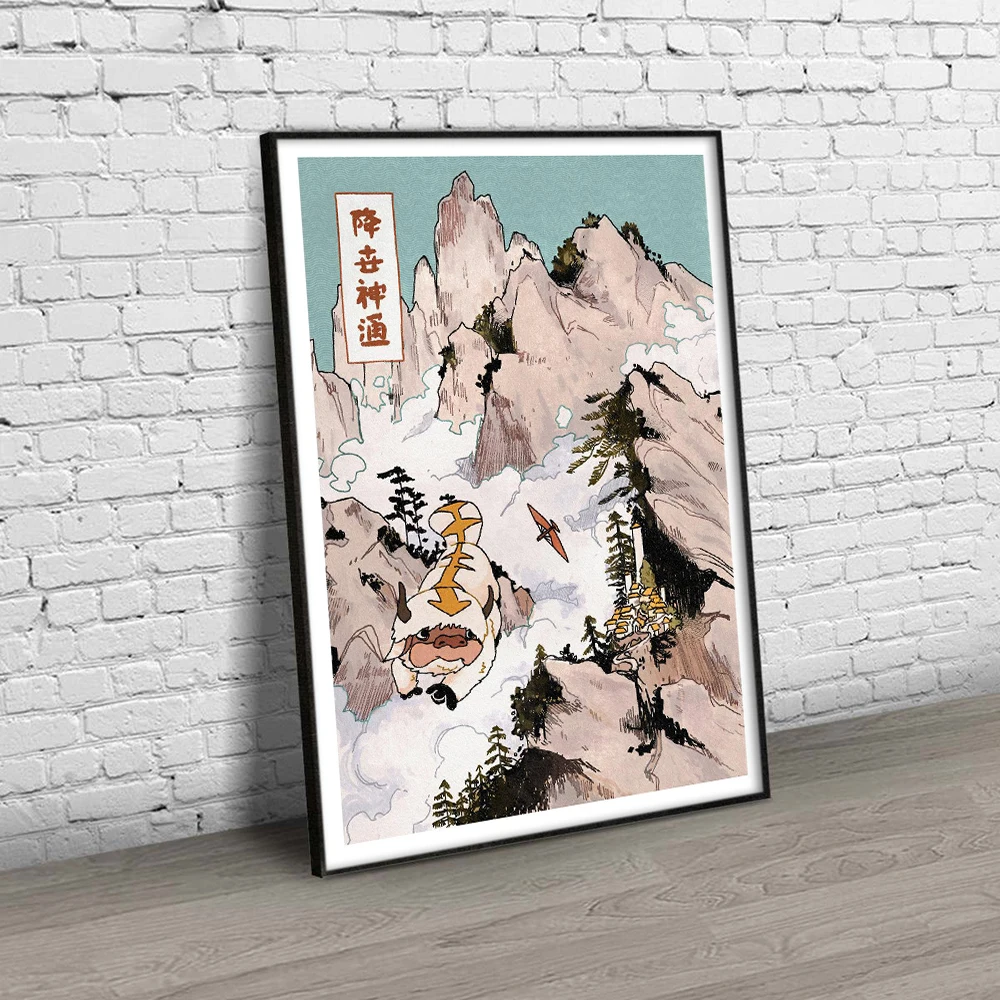 

The Last Airbender Poster Japan Portrait Canvas Painting Mural Japanese Retro Picture Vintage Wall Bedroom Home Decoration