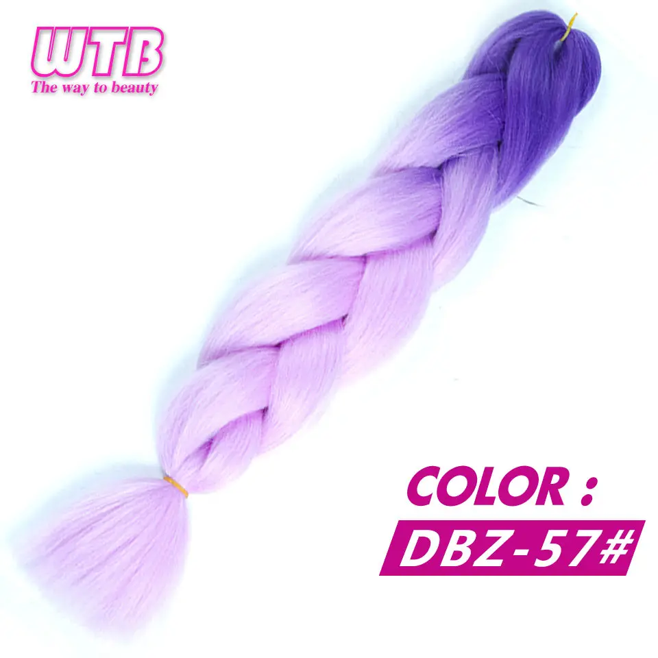 WTB 24 дюйма длинные Омбре Джамбо синтетические косички волос крючком косички Розовый Синий Золотой 100 г/шт. африканские высокотемпературные волокна волос - Цвет: #33
