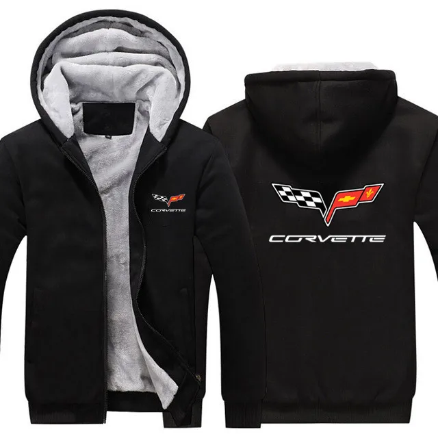 Повседневные мужские хлопковые теплые мужские толстовки Chevrolet corvette на молнии мужские утепленные куртки