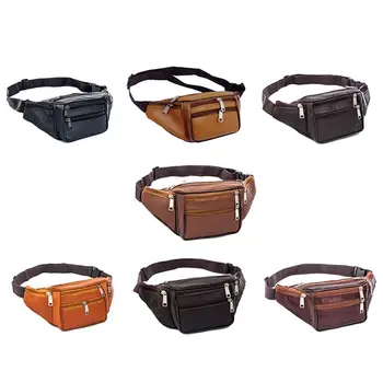 

Belt Large Capacity Outdoor Sports Chest Pack Bag Zipper Pockets Leisure Leather Man Woman Durable Fanny Waist Pack Waist Bags