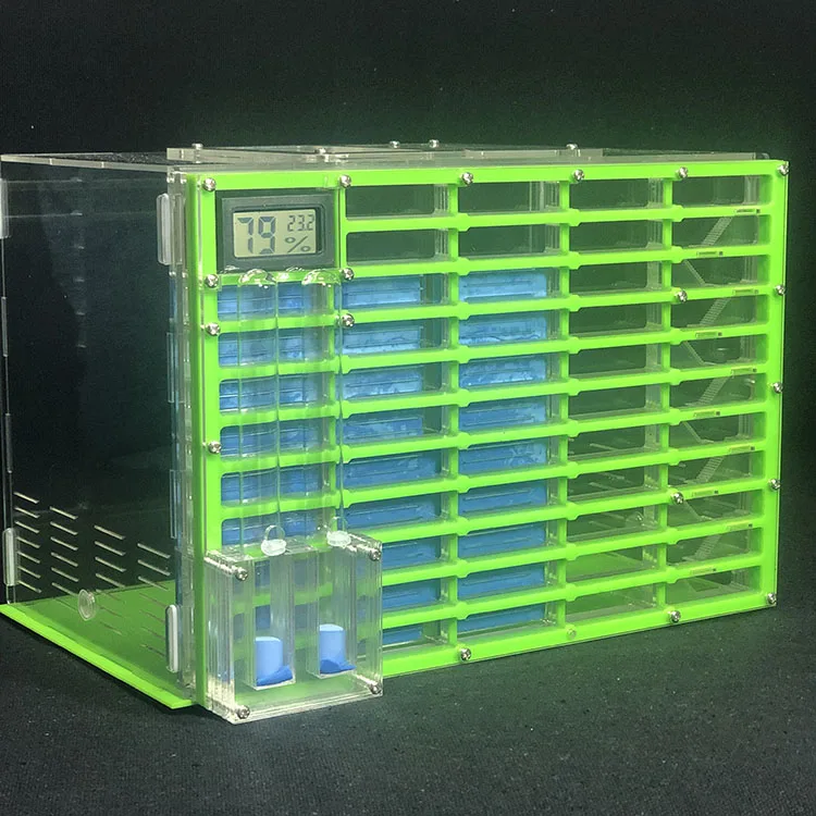 Toalla de agua profesional de doble tamaño, granja de hormigas acrílicas con sistema de monitoreo de temperatura y humedad, taller de nido de hormiga grande