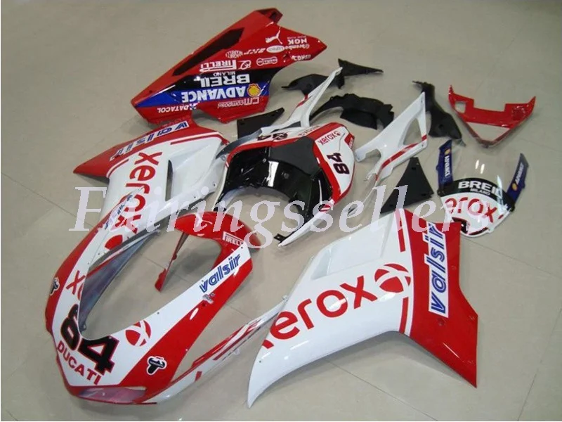 

New ABS Injection Bodywork Full Fairings kits Fit For Ducati 1098 848 1198 2007 08 09 10 2011 2012 Fairings White Xerox