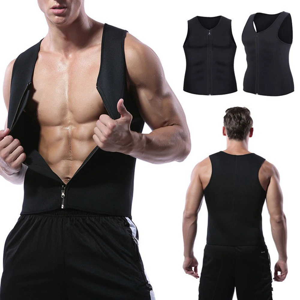

Body Shaper Men Slimming Neoprene Zipper Vest With Belt Sweat Slim Fat Burner Waist Trainer Corset Gym Chest Tightener Shapewear