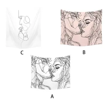 

Abstract Sketch Art Kissing Lovers Tapestry Wall Hanging Blanket Bedroom Decor