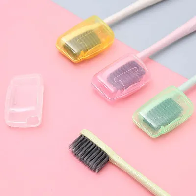 5Pcs Food Grade PP 4*2*2.5cm Portable Toothbrush Cover Holder Travel Hiking Camping Brush Cap Case Tongue Scraper Cover