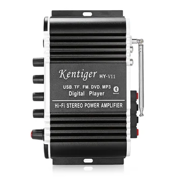 

HY-V11 Bluetooth Amplifier 2-Channel Audio Support TF USB FM Super Bass Audio Amplifier With IR Remote Control XM-201