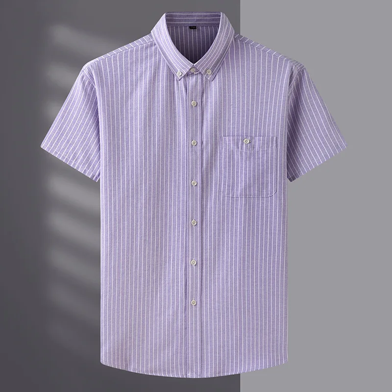 10XL 8XL 7XL Men's Loose Shirt Plus Size Summer Short Sleeve Fashion Stripes Business Work Casual Shirt men casual shirt