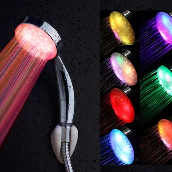 

Handheld 3/7 Color Changing LED Light Water Bath Home Bathroom Shower Head Glow JS23
