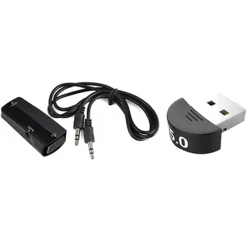 

HOT-1Pcs Hdmi Female, Pc Vga, Power Free Support Raspberry Pie & 1Pcs Usb Bluetooth Adapter Receiver V5.0 for Ps4