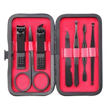 Горячая 7 шт. клиппер маникюрный педикюр из нержавеющей стали комплект инструментов для маникюра с Чехол