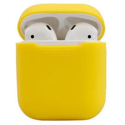 Мягкий силиконовый чехол, наушники для Apple Airpods, чехол, Bluetooth, беспроводные наушники, защитный чехол, коробка для Air Pods, наушники, сумка - Цвет: Цвет: желтый