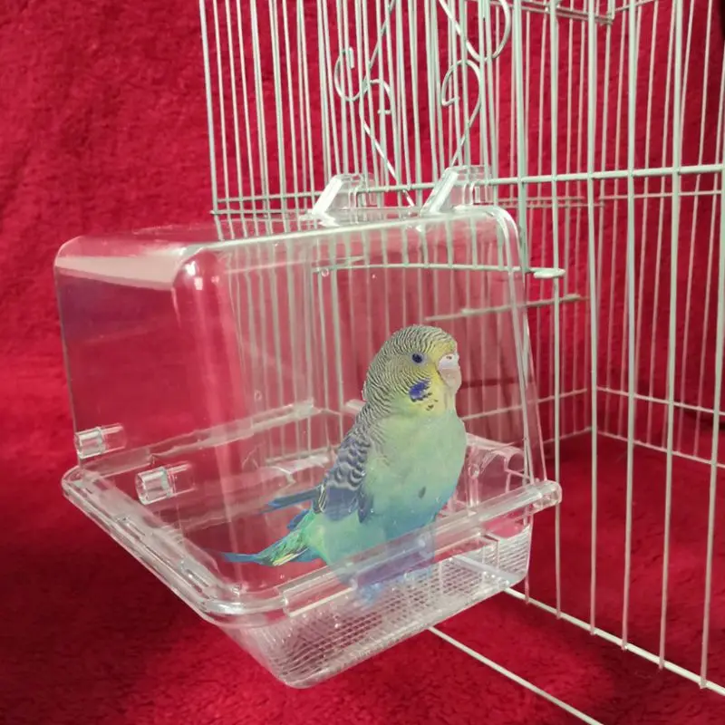 Птица ванная комната кормушка прозрачный акриловый попугай Parakeet Lovebird Ванна