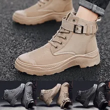 Мужские повседневные ботинки; сезон осень; модные ботинки в байкерском стиле; ботинки с круглым носком в стиле ретро; Мужская обувь; zapatos de hombre