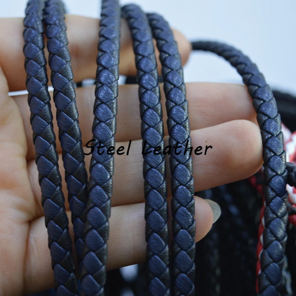 5m/lot Approx 5*4mm blue black leather Cord For DIY Bracelet Necklace Accesories Gift Boxes Packaging decoration strands | Украшения и