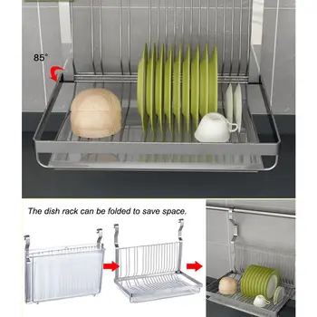

New Stainless Steel Kitchen Dishes Rack Drying Bowl Rack Chopsticks Storage Box Kitchen Shelf DIY Bowl Dish Cutlery Drying Holde