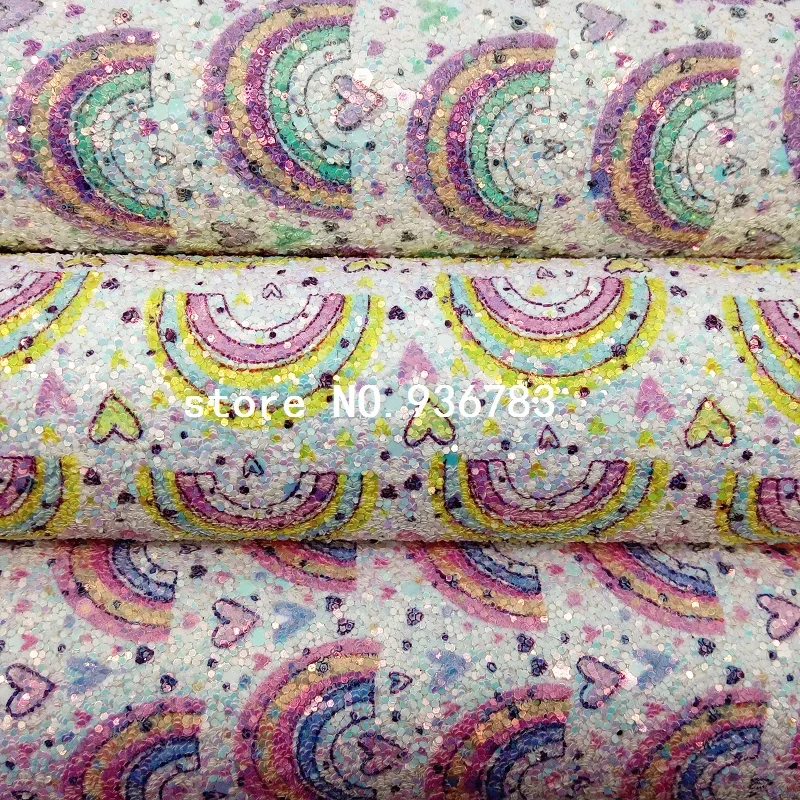 MQ092A 30X134 см мини-рулон блестящей ткани Радуга блестящая кожа для изготовления