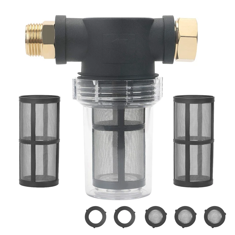 

3/4Inch Garden Hose Filter for Pressure Washer Inlet Water, Sediment Filter Attachment for Outdoor Gardening Water Inlet Filter