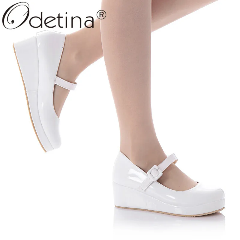 Женские туфли лодочки с ремешком на щиколотке Odetina Туфли Мэри Джейн платформе