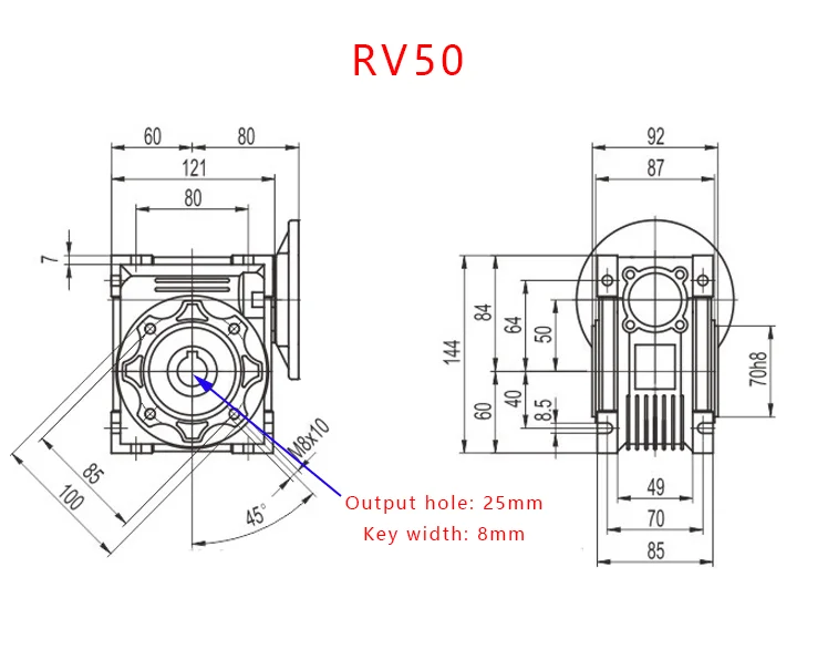 200W250W AC220V/380 V RV50 червячный редуктор, высокий крутящий момент, Реверсивный, контроль скорости мотора+ регулятор