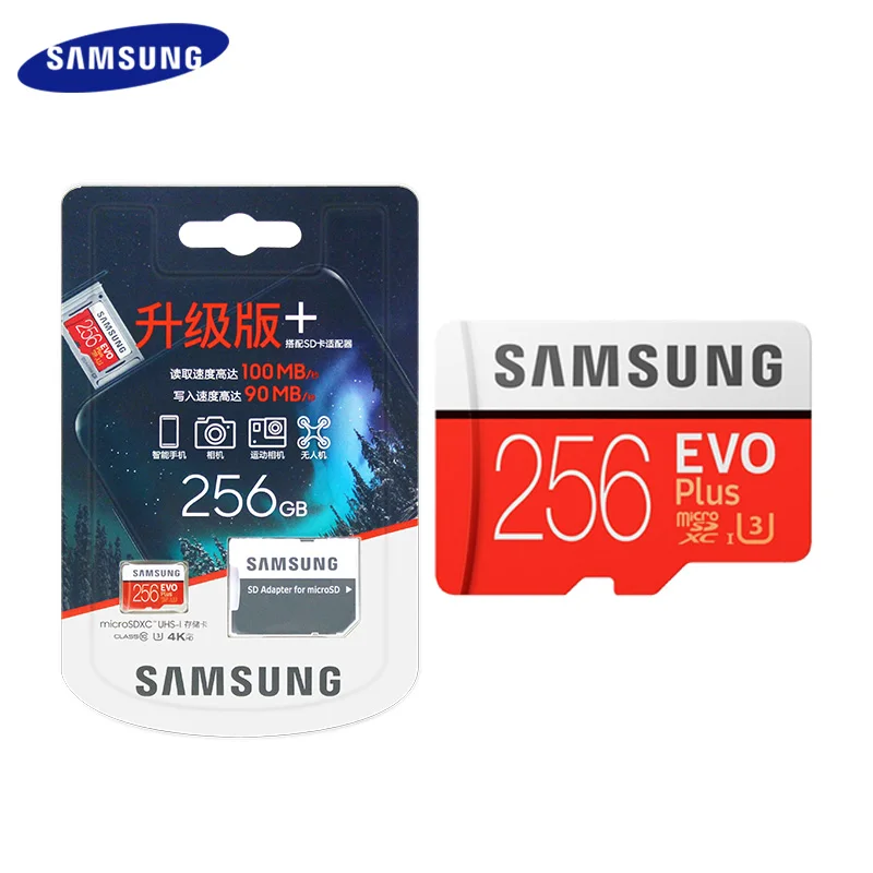 Samsung карты памяти 64GB U1 максимальная скорость чтения 100 МБ/с. Class 10 UHS I EVO PLUS Micro SD 128 ГБ