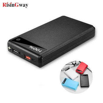 

RisinGway QC 3.0 Digital Display Power Bank Shell Micro Type-c Fast Charging Box 6*18650 Battery External Charger Powerbank Box