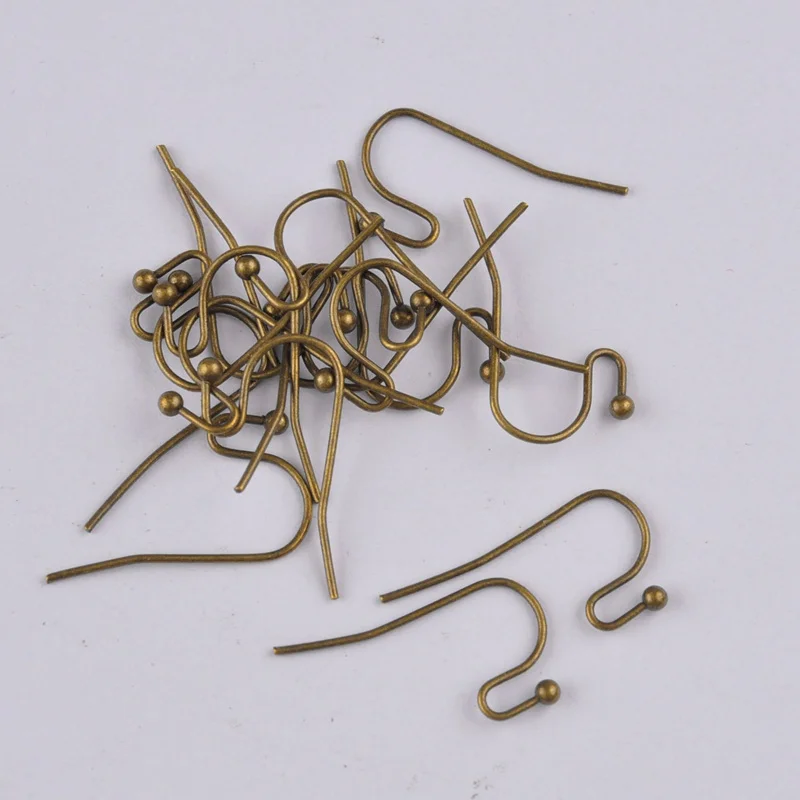 Antique Bronze 1000 шт шариковый конец французские крючки для серьг результаты ушные подхваты для штор серьги DIY материал для изготовления украшений оптом - Цвет: Antique Bronze
