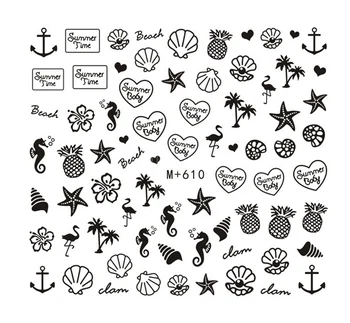 

Nail Sticker Water Decals Nails Art Tattoo Slider Summer Beach Love Heart Star Designs Decorations Manicure Transfer Foil Wraps