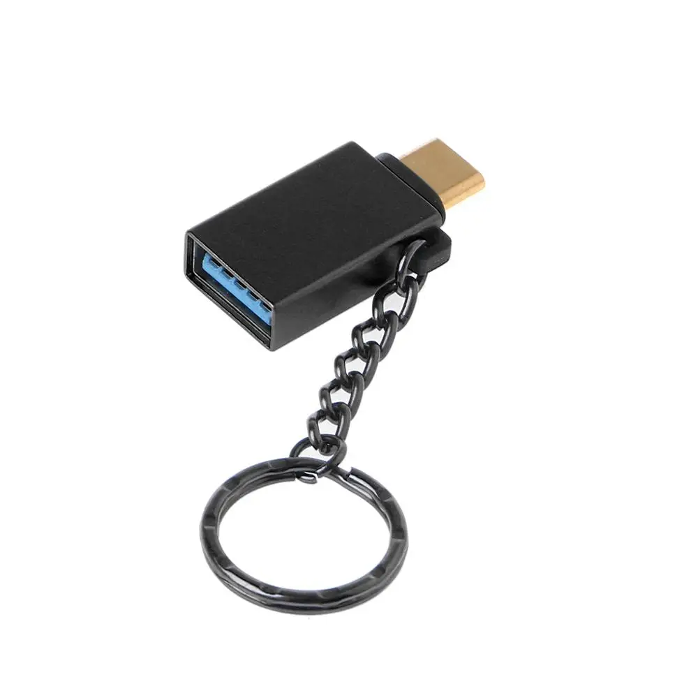 Алюминиевый Портативный Тип C к USB 3,0 Женский Адаптер конвертера OTG для Macbook Note8 S8 G6 G5 Xiaomi huawei Sony-T4ME - Цвет: Черный