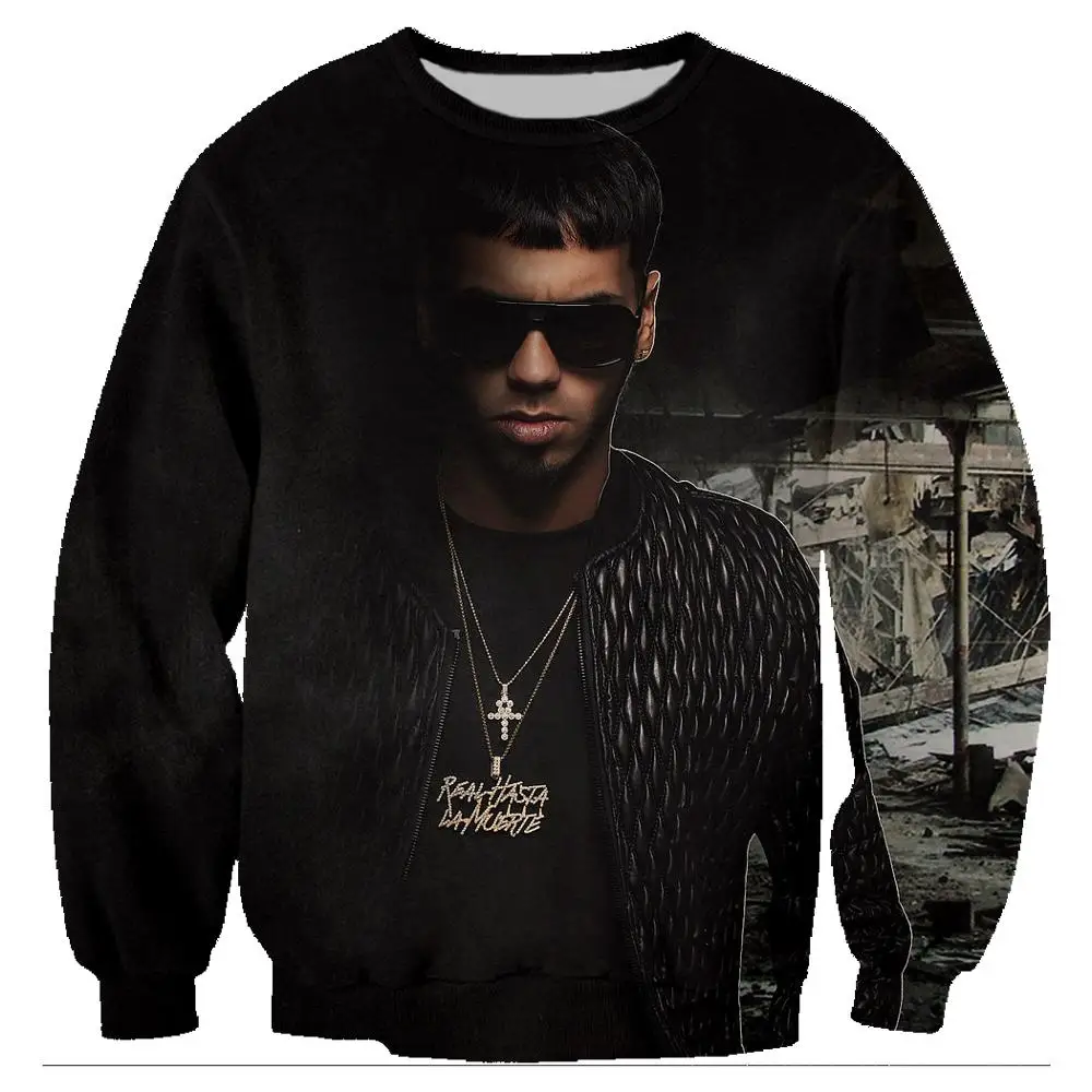 02 Поп-Певец ANUEL AA 3D принт Толстовка Черный Рок уличная толстовка мужская одежда повседневный спортивный костюм куртка негабаритных 5X - Цвет: 02