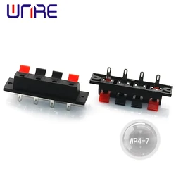 Plastic 4 Positions Connector Terminal Push In Jack Spring Load Audio Speaker Terminals Plug Socket Breadboard Clip WP4-7