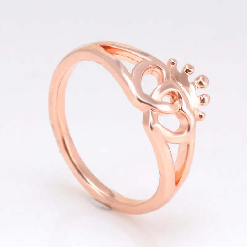 

Original 925 Sterling Silver Ring Rose Gold Glittering Crown Ring For Women Wedding Party Gift Fashion Jewelry
