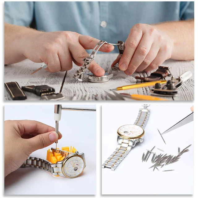 212pcs Watch Opener Repair Tool Kit Clock Pry Knife Screwdriver Pin Hammer Set Watchmaker Band Link Clockmaker Accessory 5