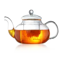 Высокая боросиликатная термостойкая стеклянная чайник с фильтром Чайник для чая, нагреваемый чайник для воды, прозрачный стеклянный цветочный чайный горшок